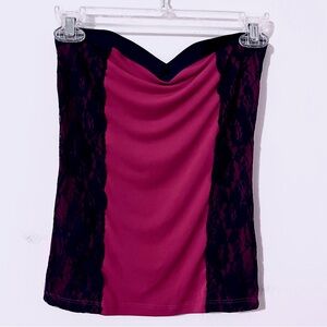 Wet Seal Y2K  Sm Lace Trimmed Strapless Top Fairygoth Romantic Valentine